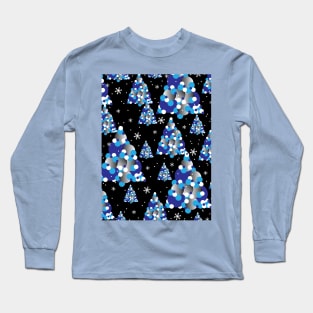 Snowy Circle Trees Long Sleeve T-Shirt